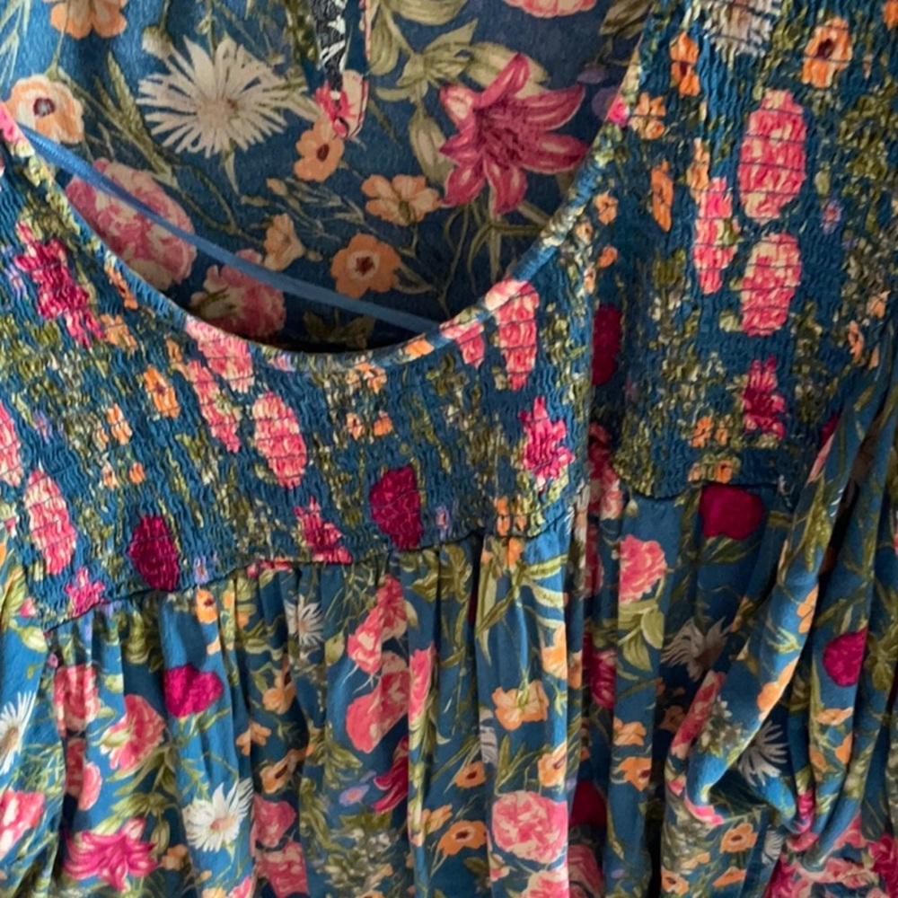 Vibrant Pink Tie-Dye Peasant Blouse - Picture 2 of 5